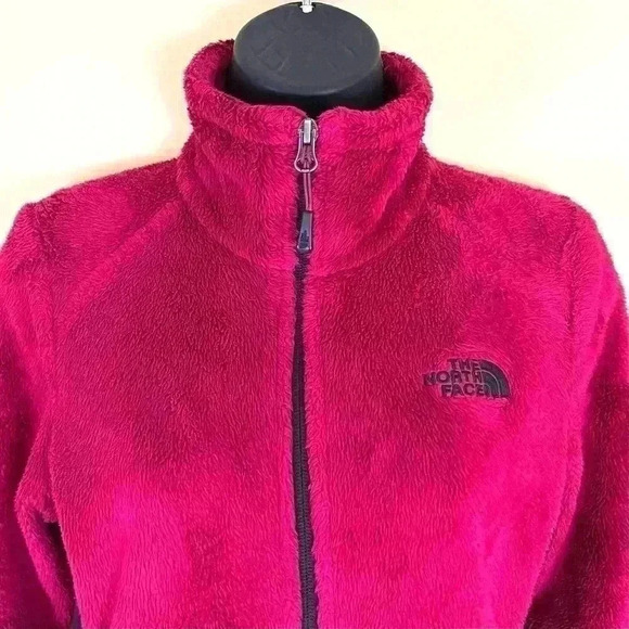 The North Face Women’s Magenta Fleece Full Zip Fuzzy Crop Neck Jacket Size M - Picture 4 of 14